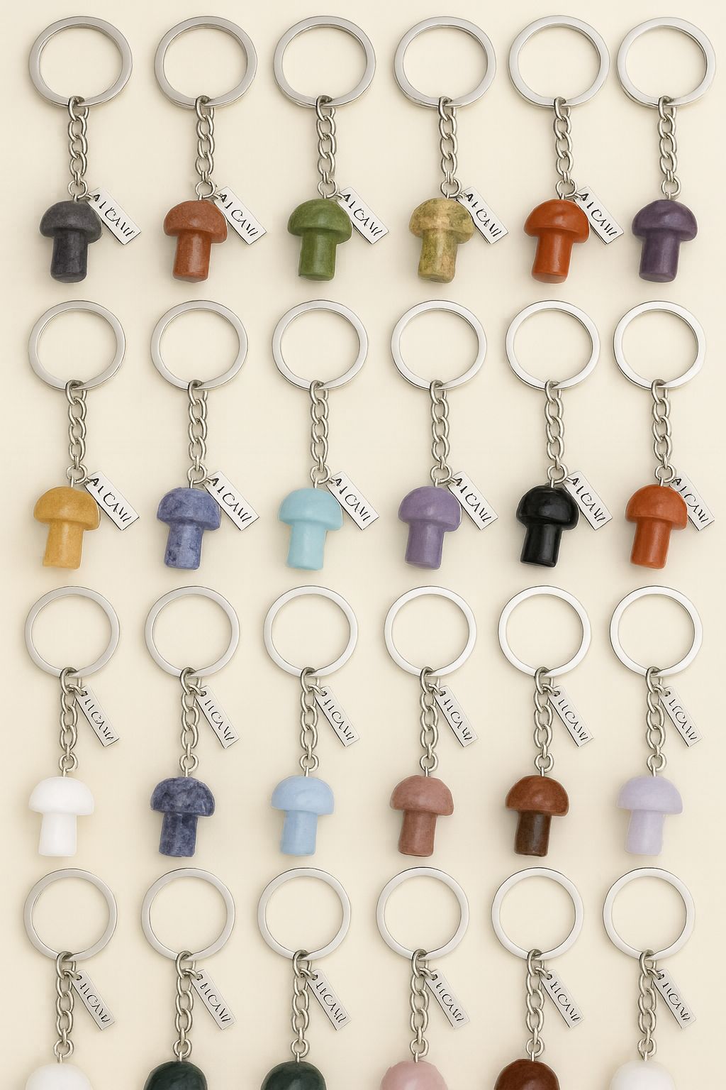 Alcami Crystal Mushroom Keychain