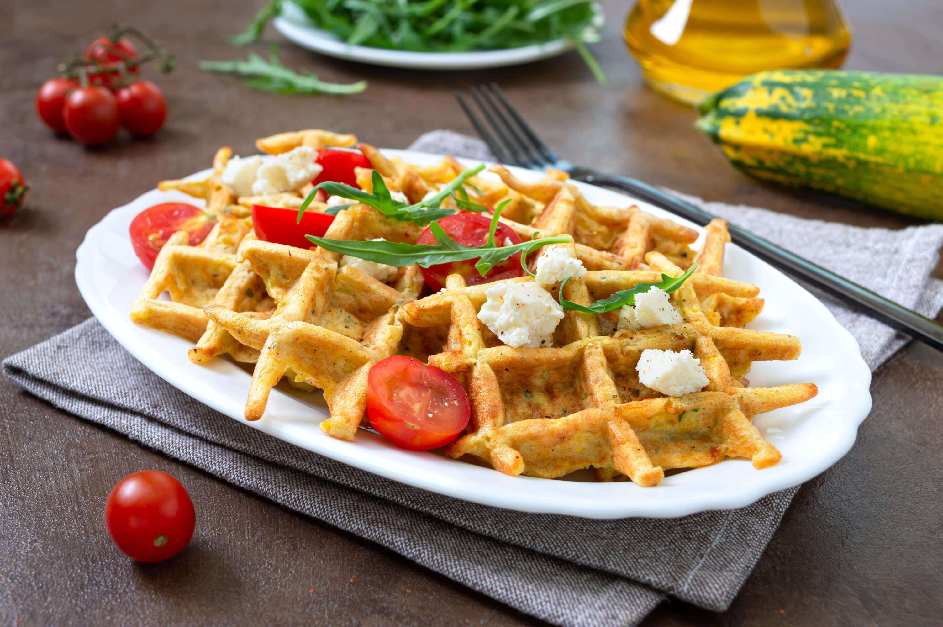 Waffles de avena y queso con la mezcla revitalizante de Alcami