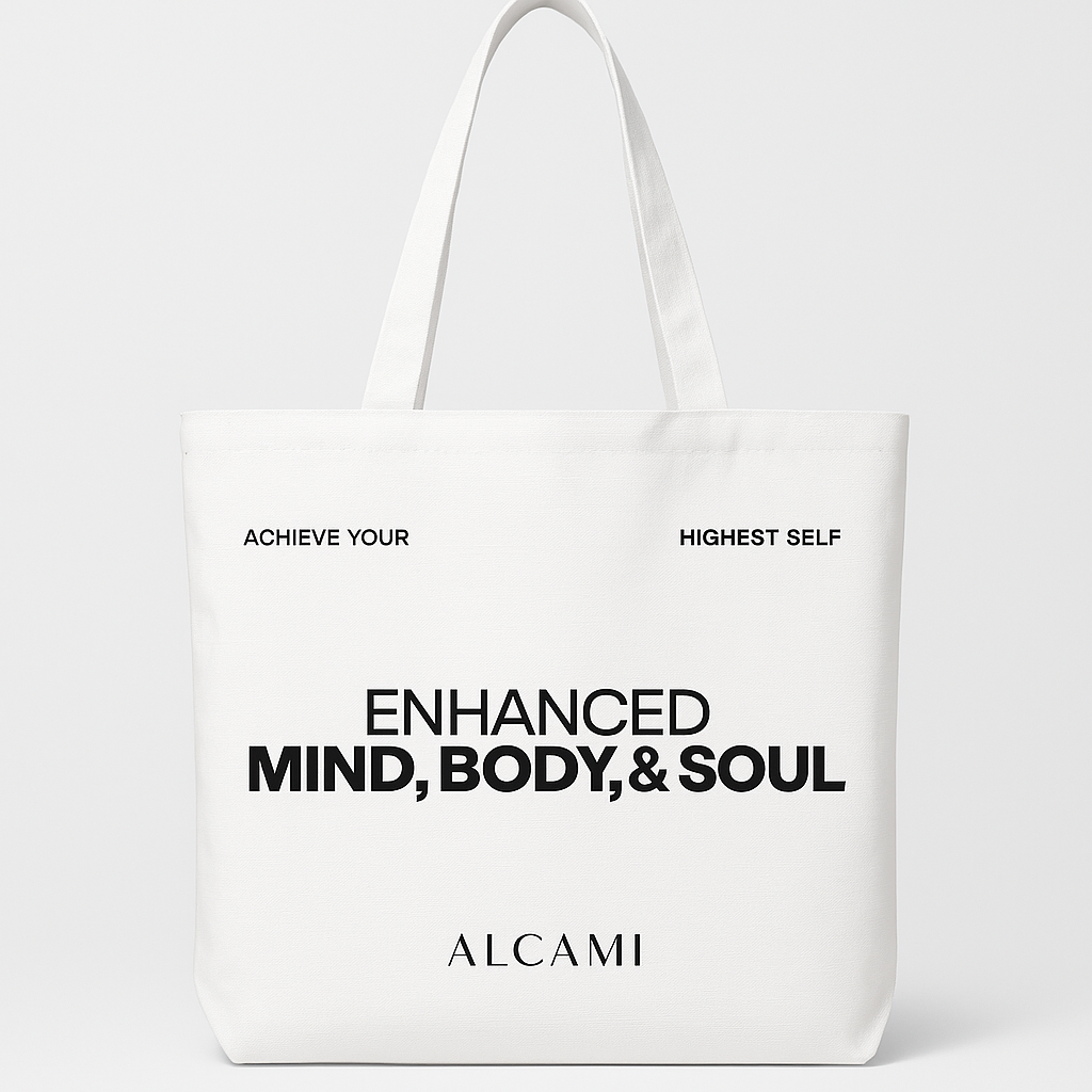 Sac fourre-tout biologique Alcami « Enhanced Mind, Body & Soul »