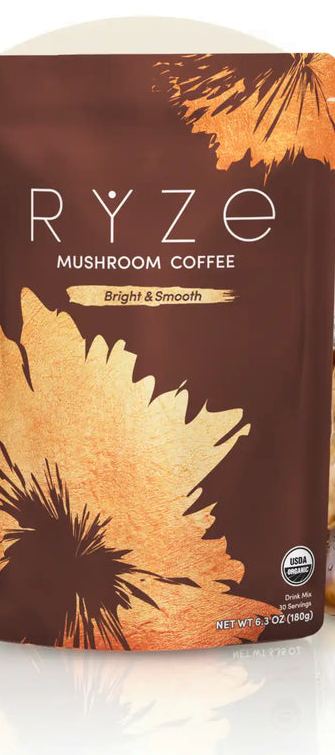 RYZE Mushroom Coffee pouch